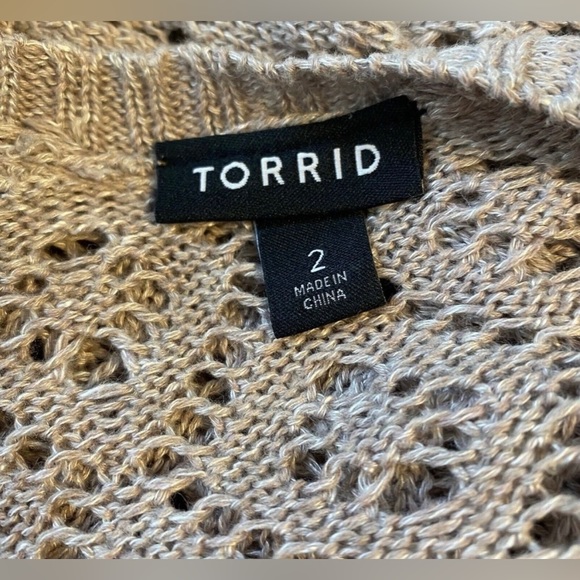 TORRID Sweater Women’s 2X Cream Long Duster Cardigan Casual Knit - Picture 6 of 7